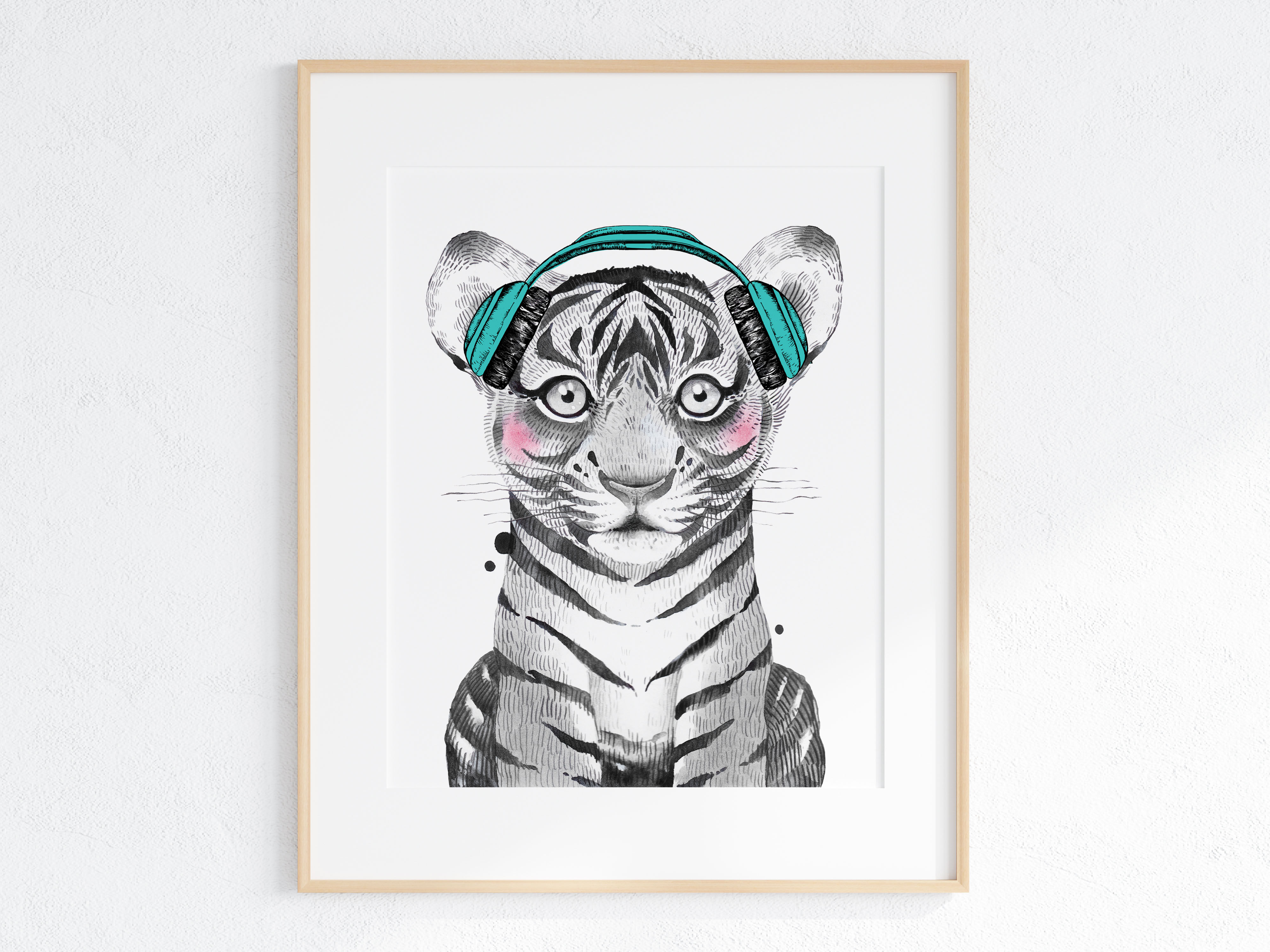 headphones - animal print - tiger