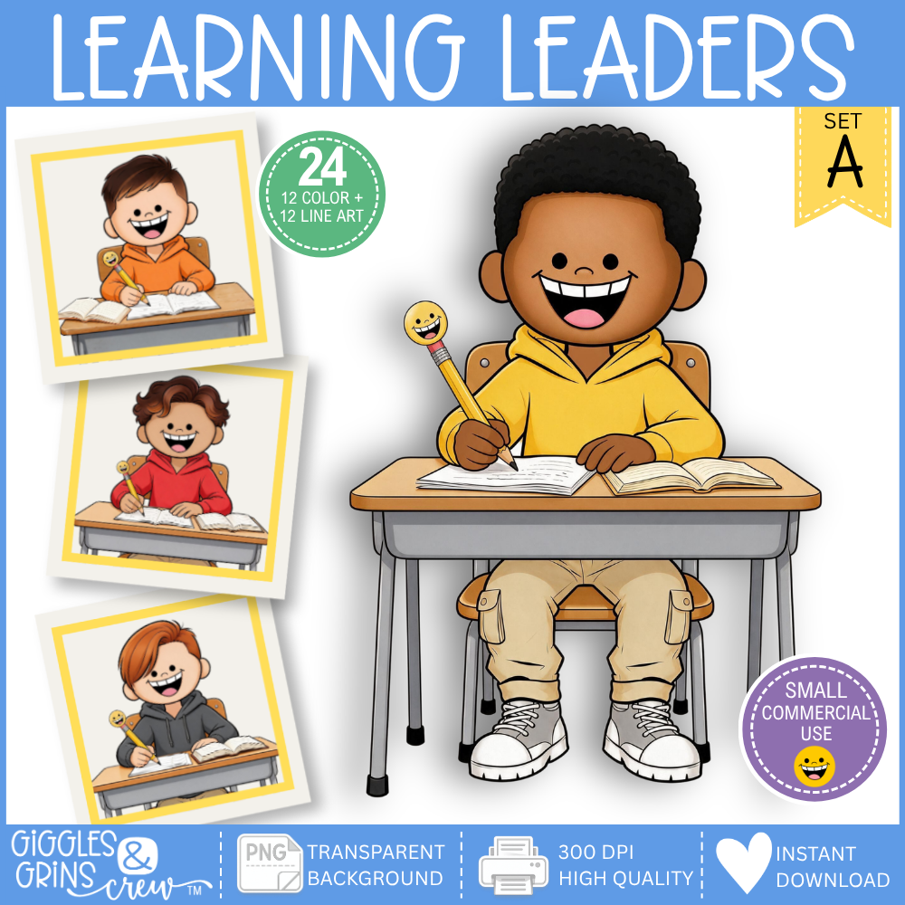 Learning Leaders – Boys at Desks | Commercial Use Bundle
