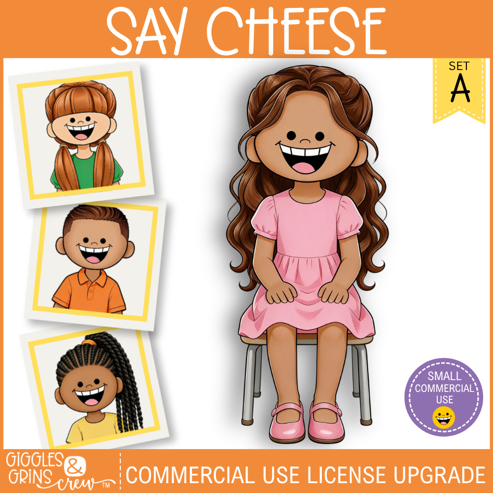 Say Cheese commercial use clip art license upgrade for teacher creators