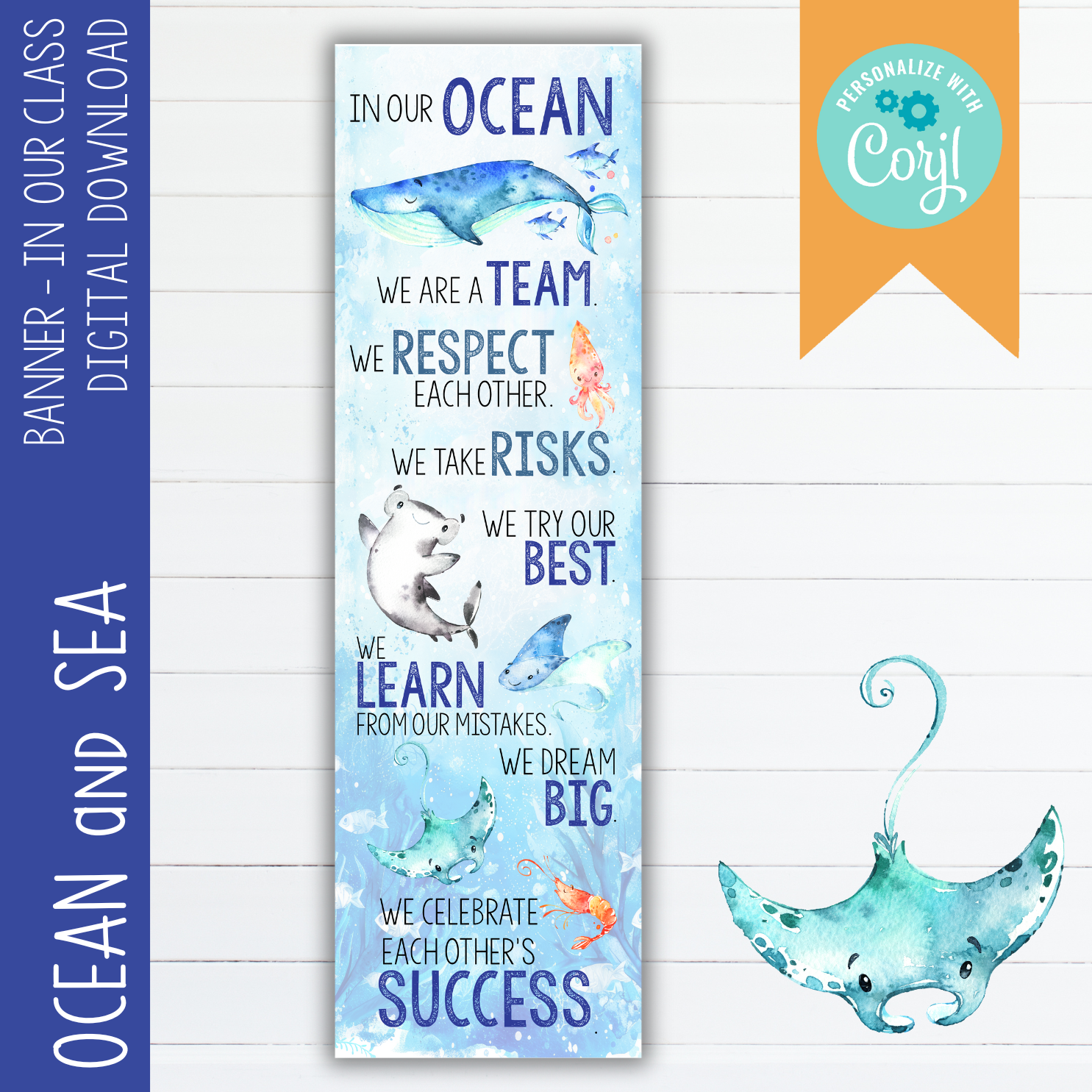 OCEAN • XLG BANNER - In Our Class • Classroom Character Educ