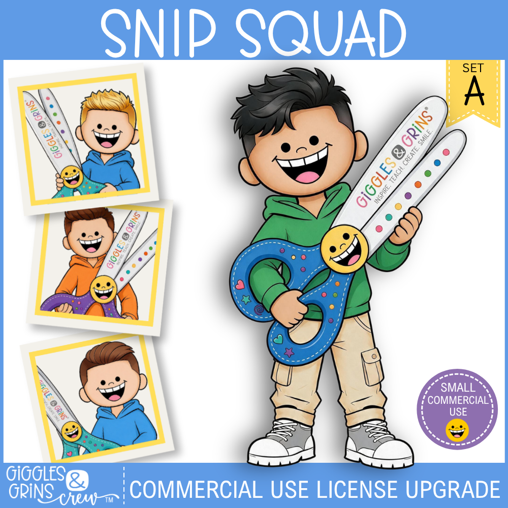 Snip Squad - Boys with Scissors | Commercial Use License Upgrade