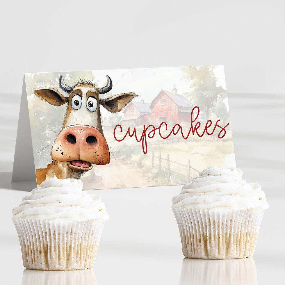 Thumbnail: Editable COW - Holy Cow - 1st Birthday - Invitation and Party Decor Set