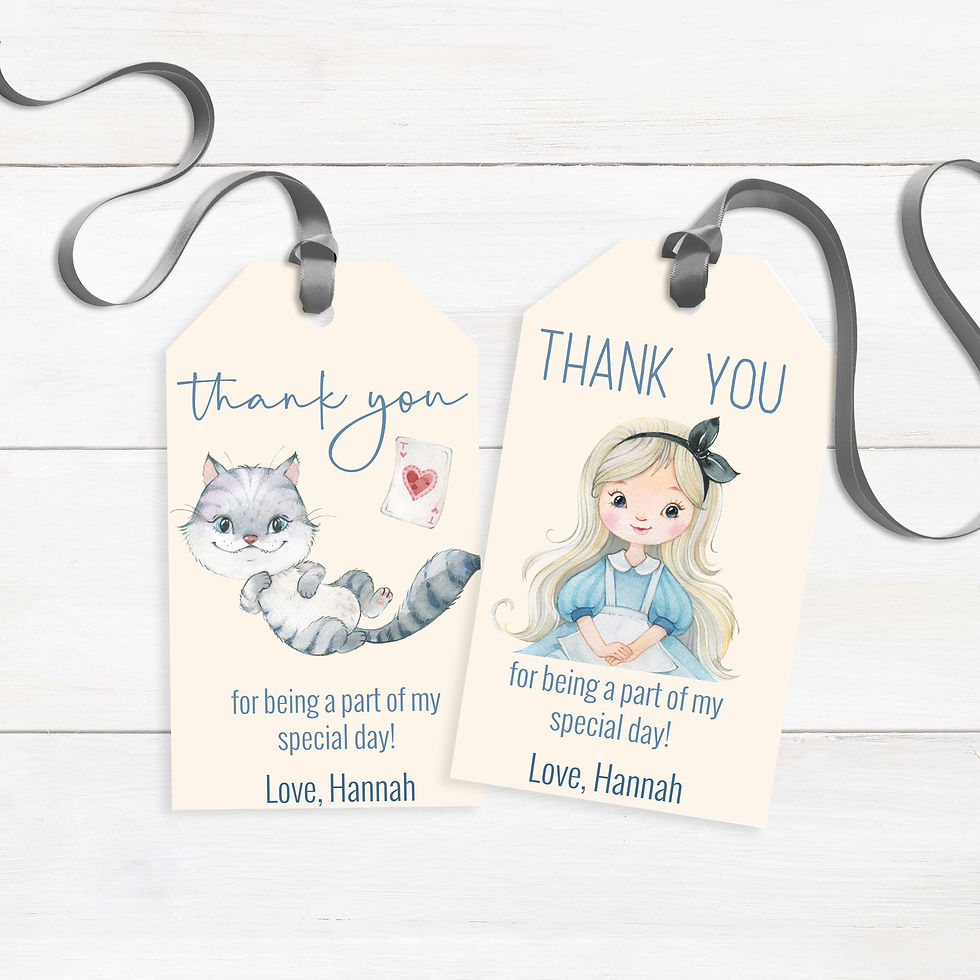 Thumbnail: Editable ALICE in ONE-derland - 1st Birthday - Invitation and Party Decor Set