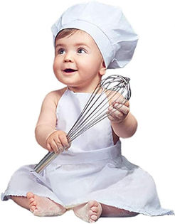 Newborn Photography Prop Baby Girls Chef Cook Costume Baby Photo Props Chef Hat + Lace Apron Outfit