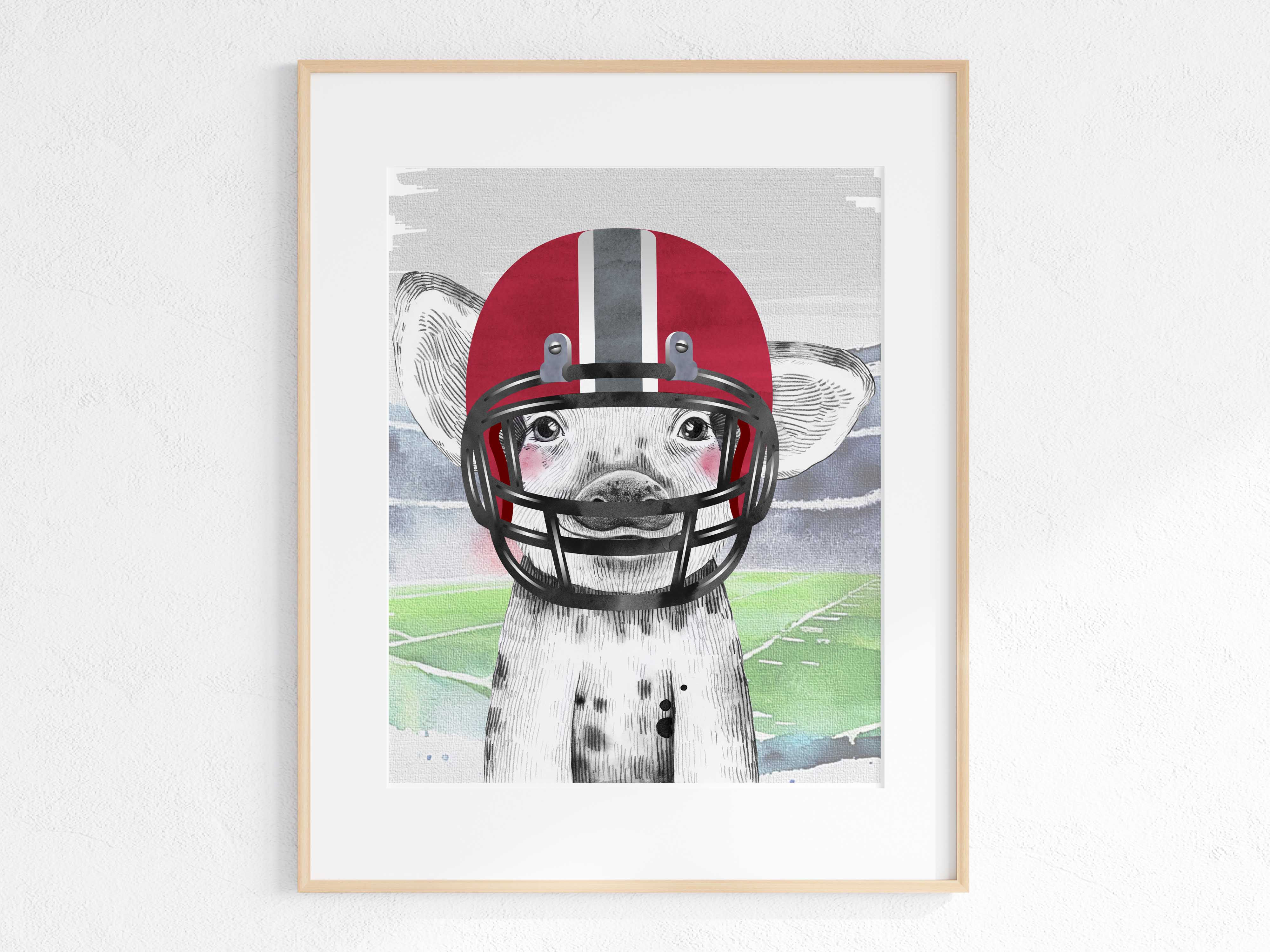 Game day in Starkville - animal print - pig - stadium