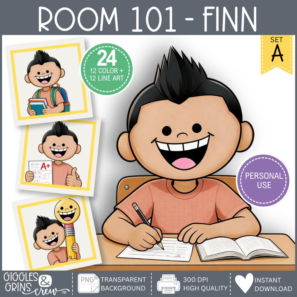 Room 101 – Finn Clip Art | Personal Use - Giggles and Grins Crew