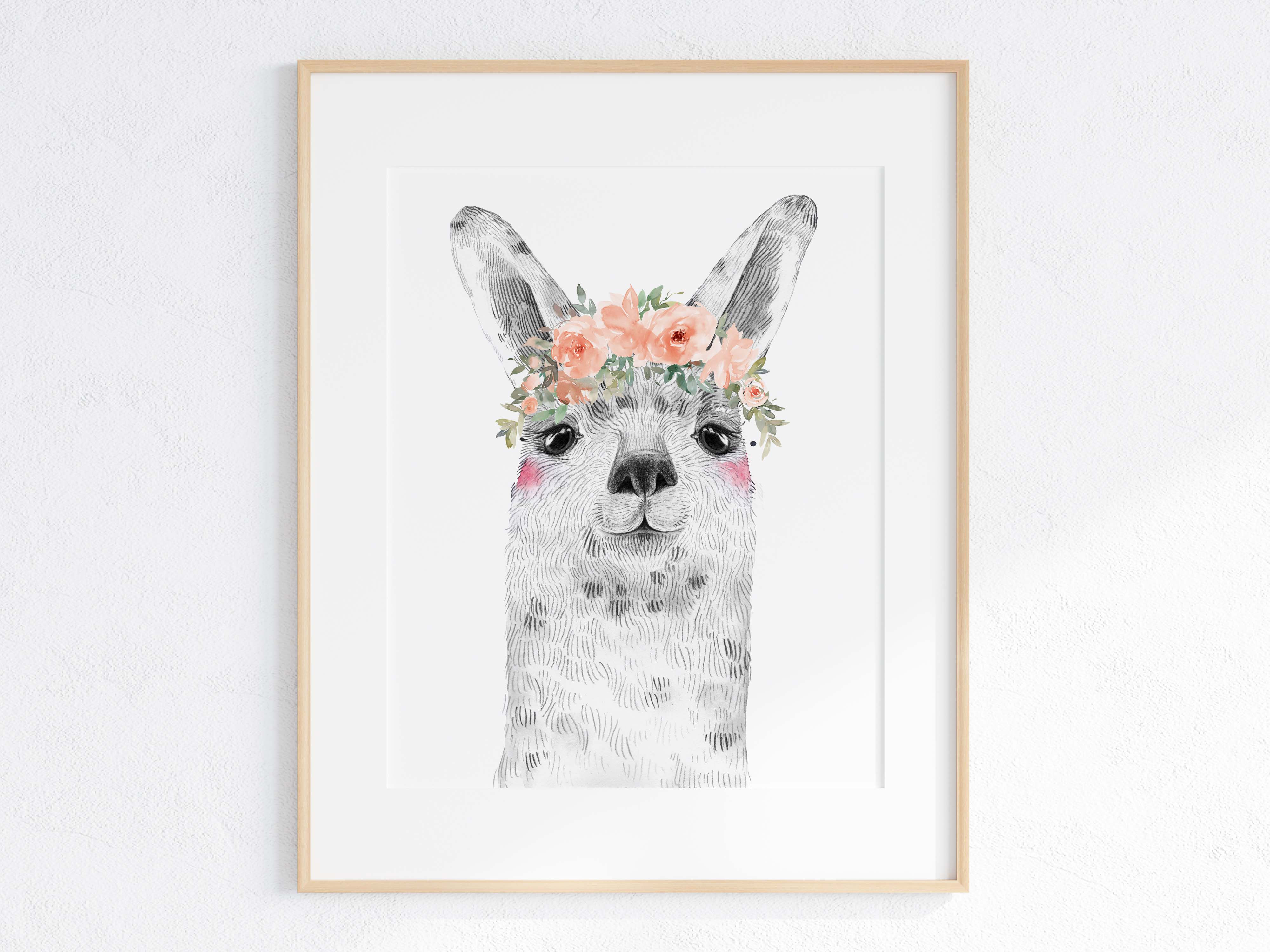 floral - peach lush - animal print - alpaca