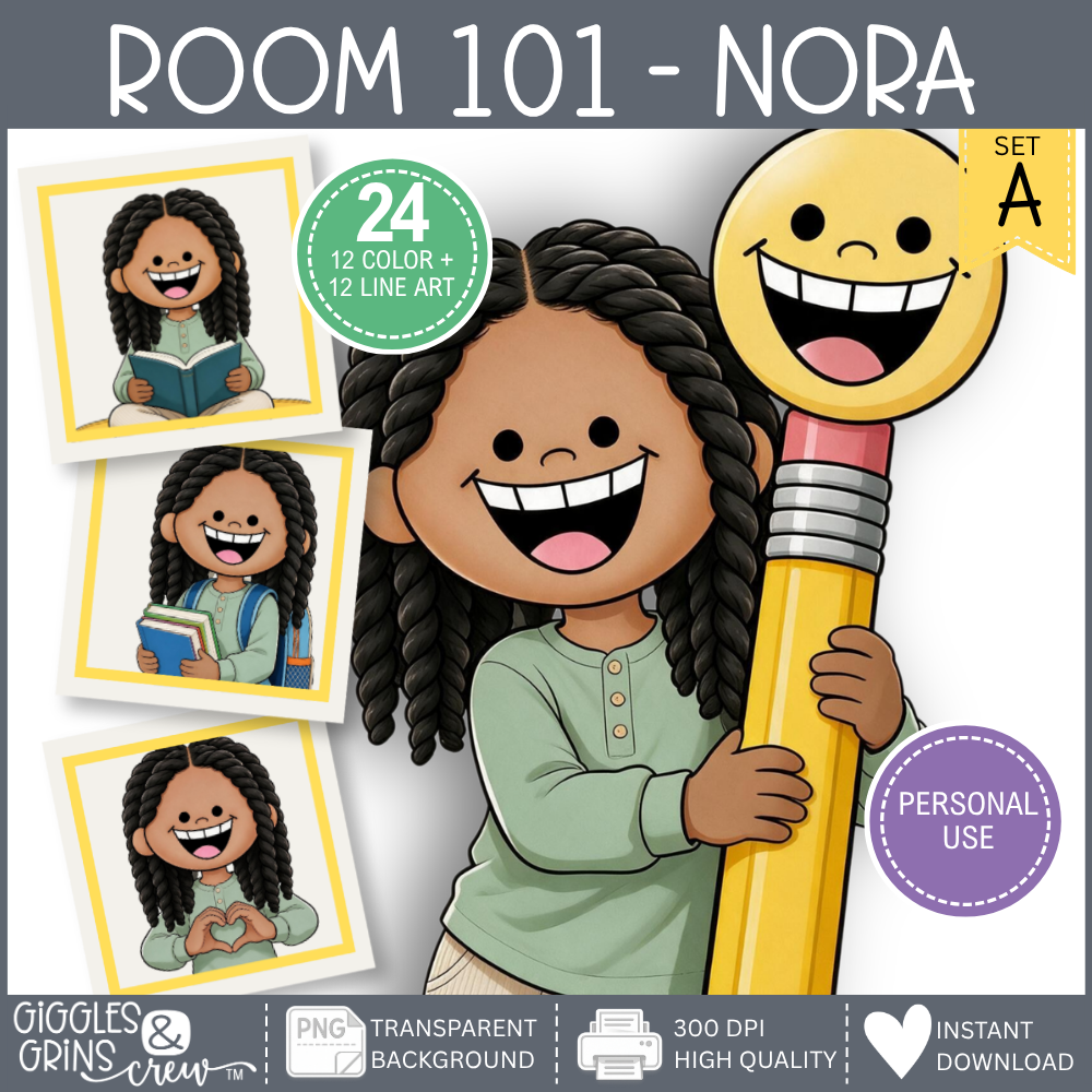 Room 101 – Nora Clip Art | Personal Use - Giggles and Grins Crew