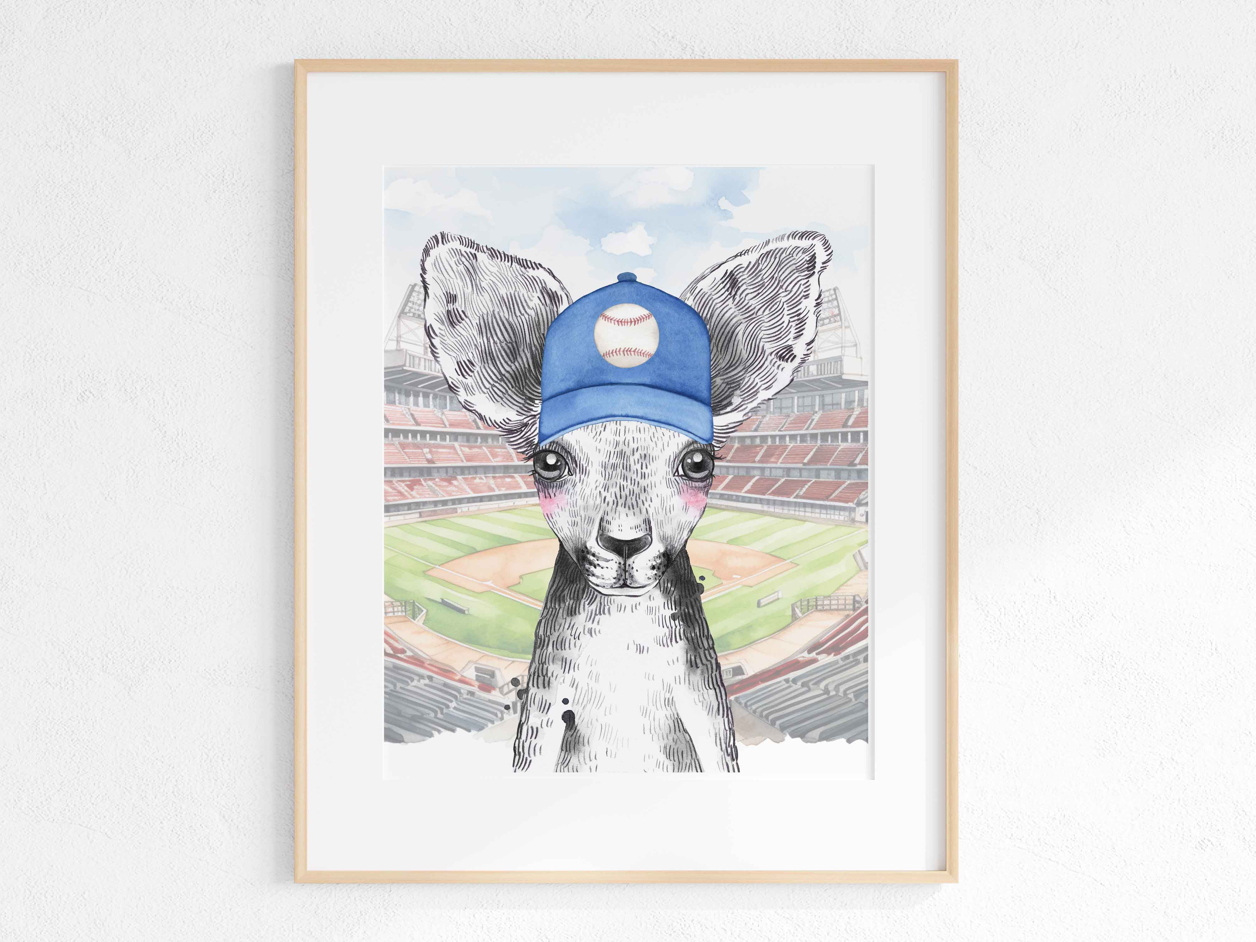 baseball - animal print - kangaroo - baseball field