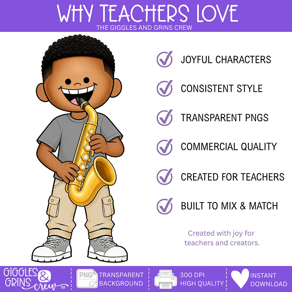 Music Makers – Boys with Instruments Clip Art