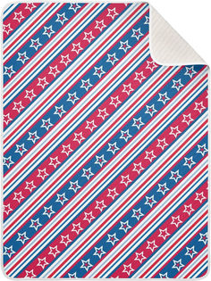 Baby Blanket for Girls Boys Blue Red Stars Stripes Crib Blanket Stroller Independence Day Nursery Bed Blankets Newborn Swaddle Receiving Minky Blanket Soft Warm Toddler Sheets 30x40 In