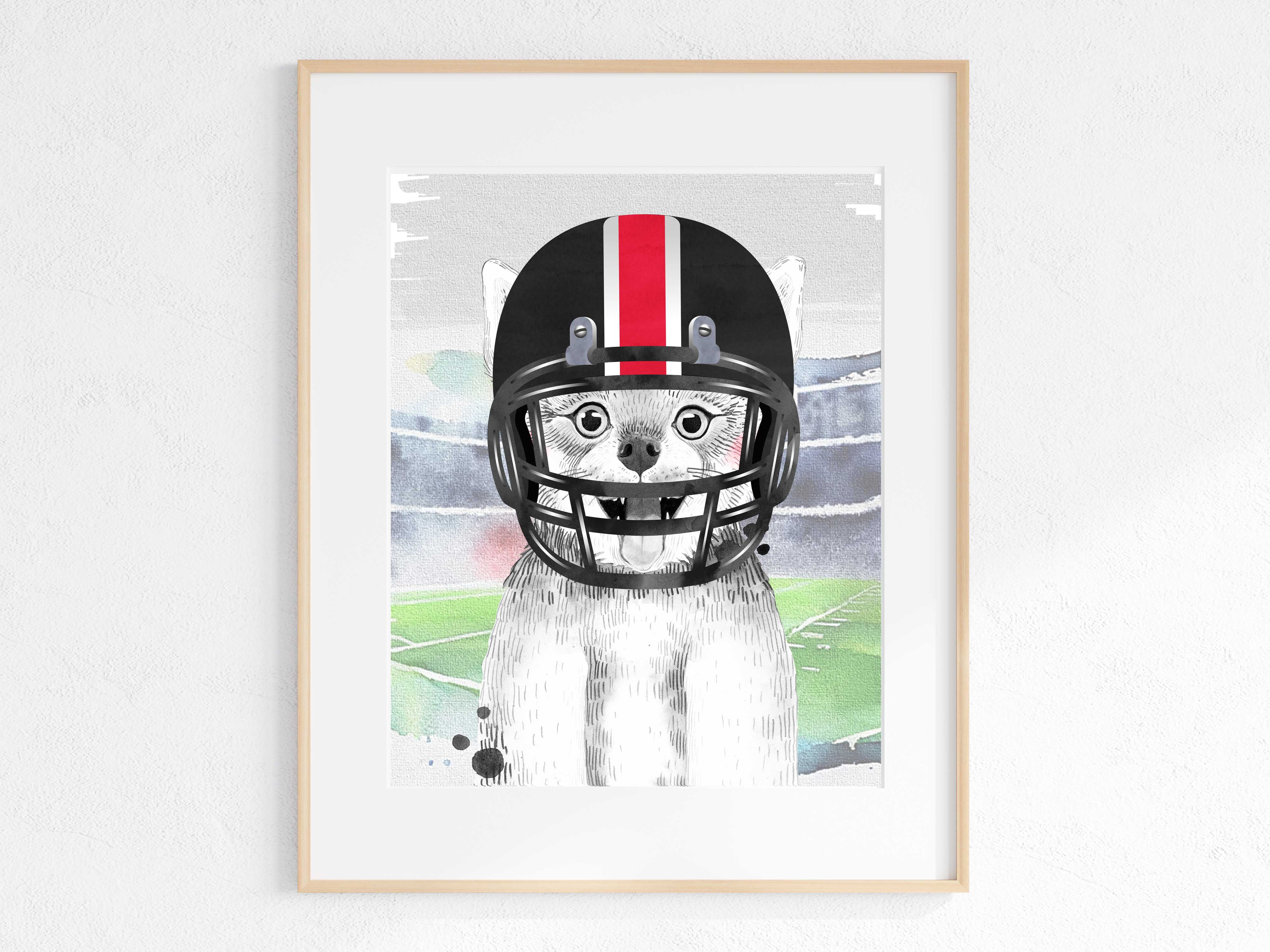 Game Day in Athens - animal print - wolf - stadium
