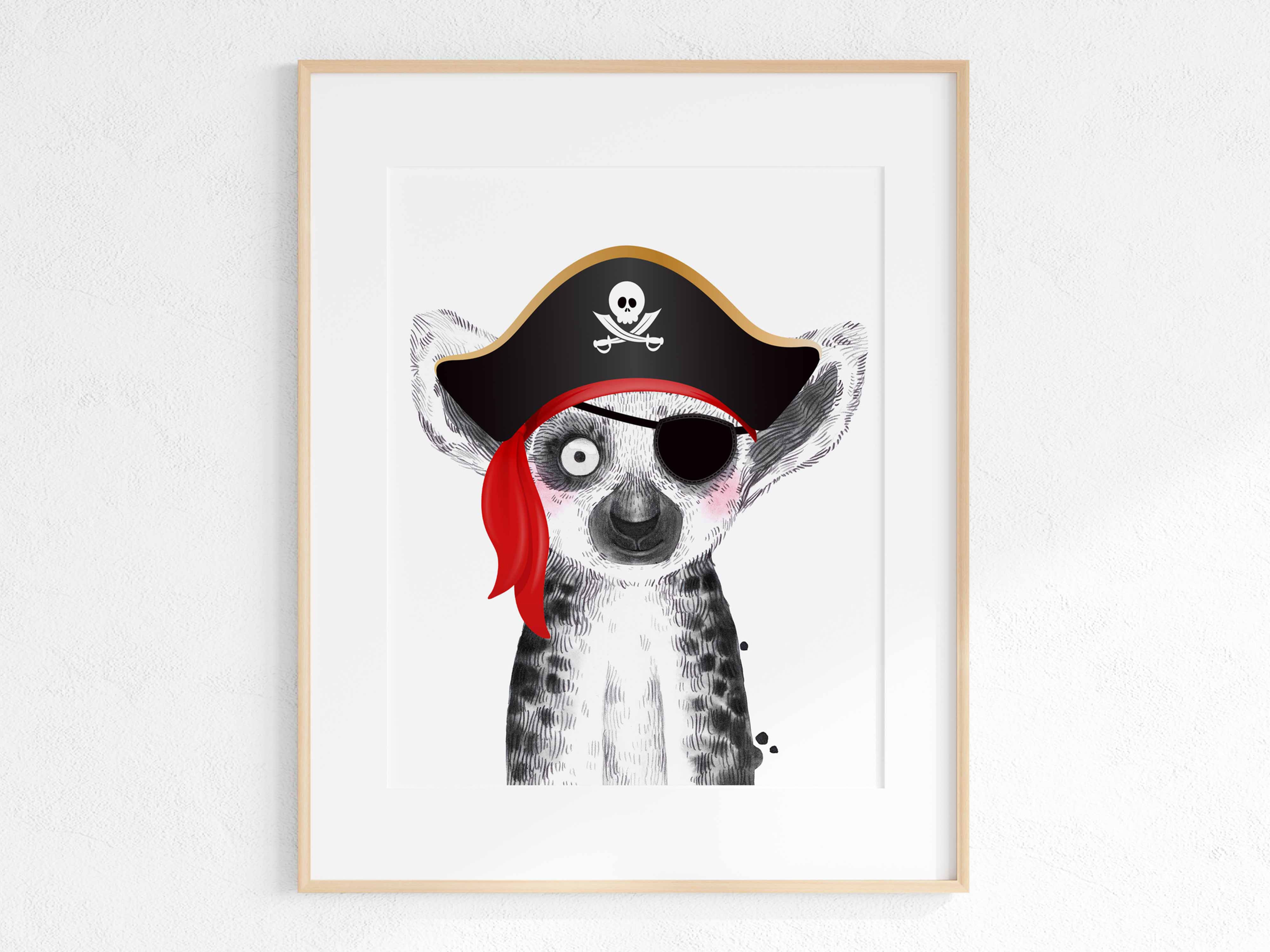 pirate - animal print - lemur