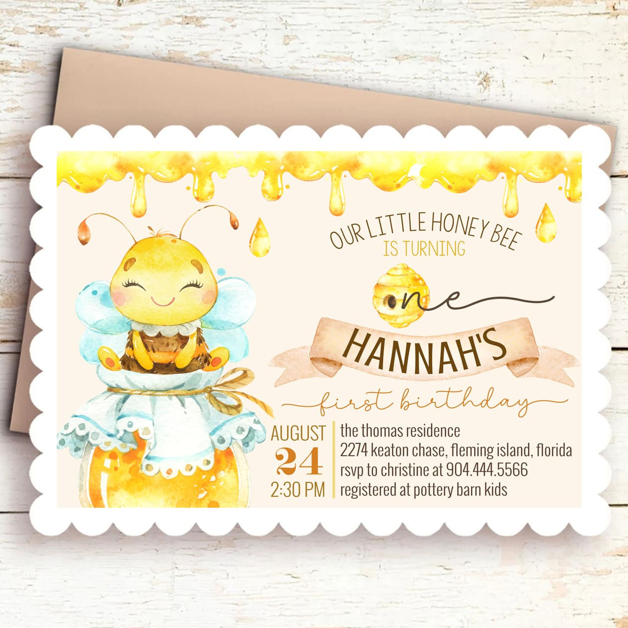 Editable BEE - Bumble BEE - 1st Birthday - Invitation and Party Decor Set