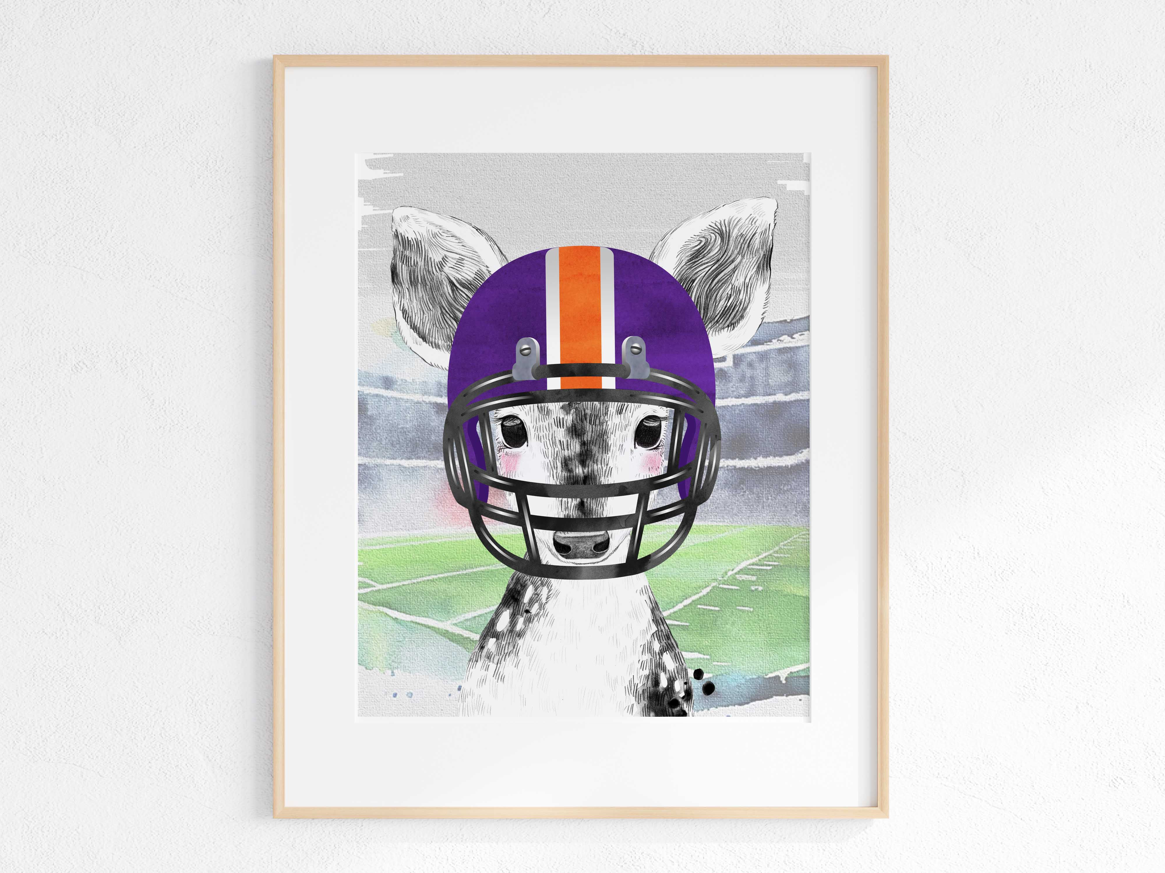 Game day in Clemson - animal print - deer - stadium