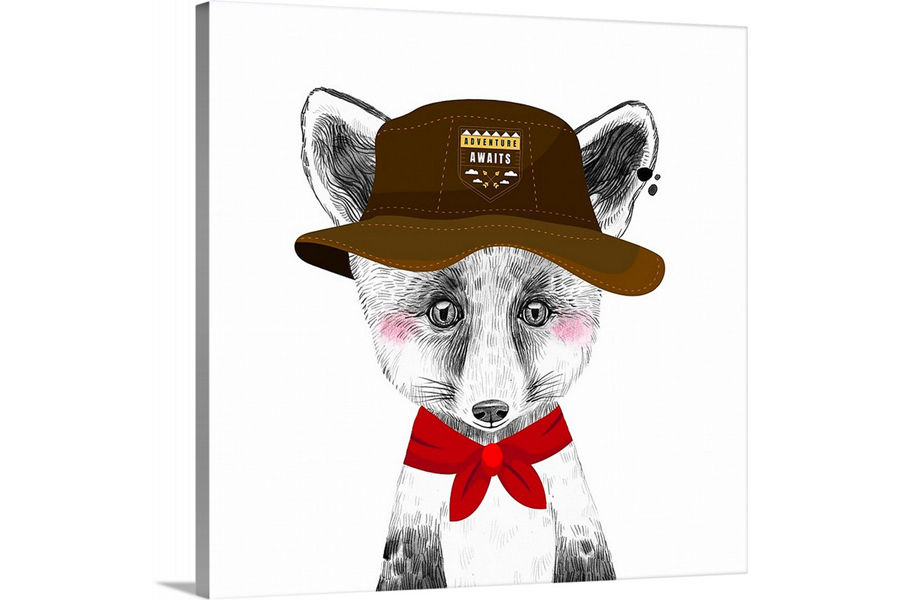 Thumbnail: camping - adventure awaits - animal print - fox