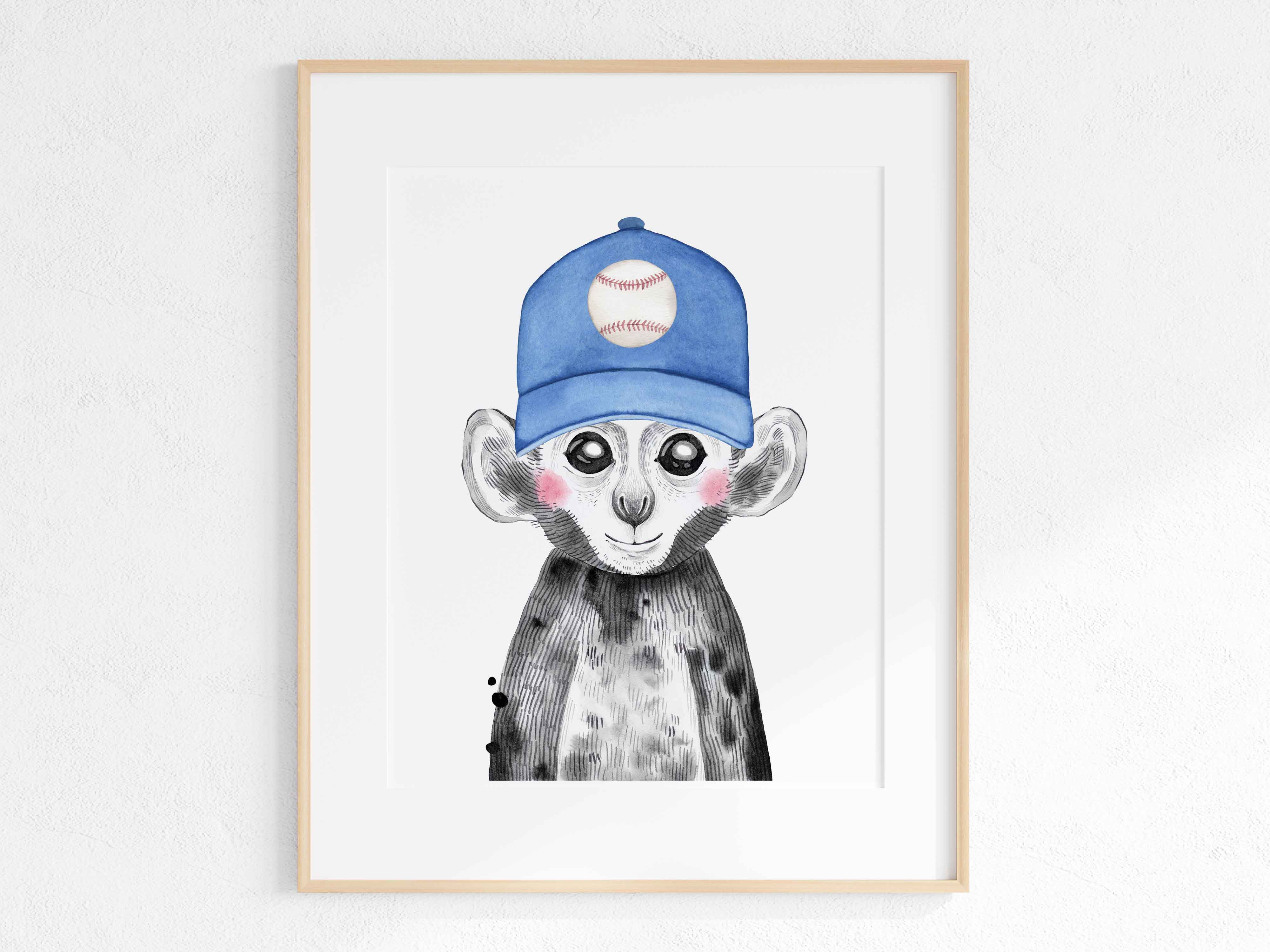 baseball - animal print - monkey