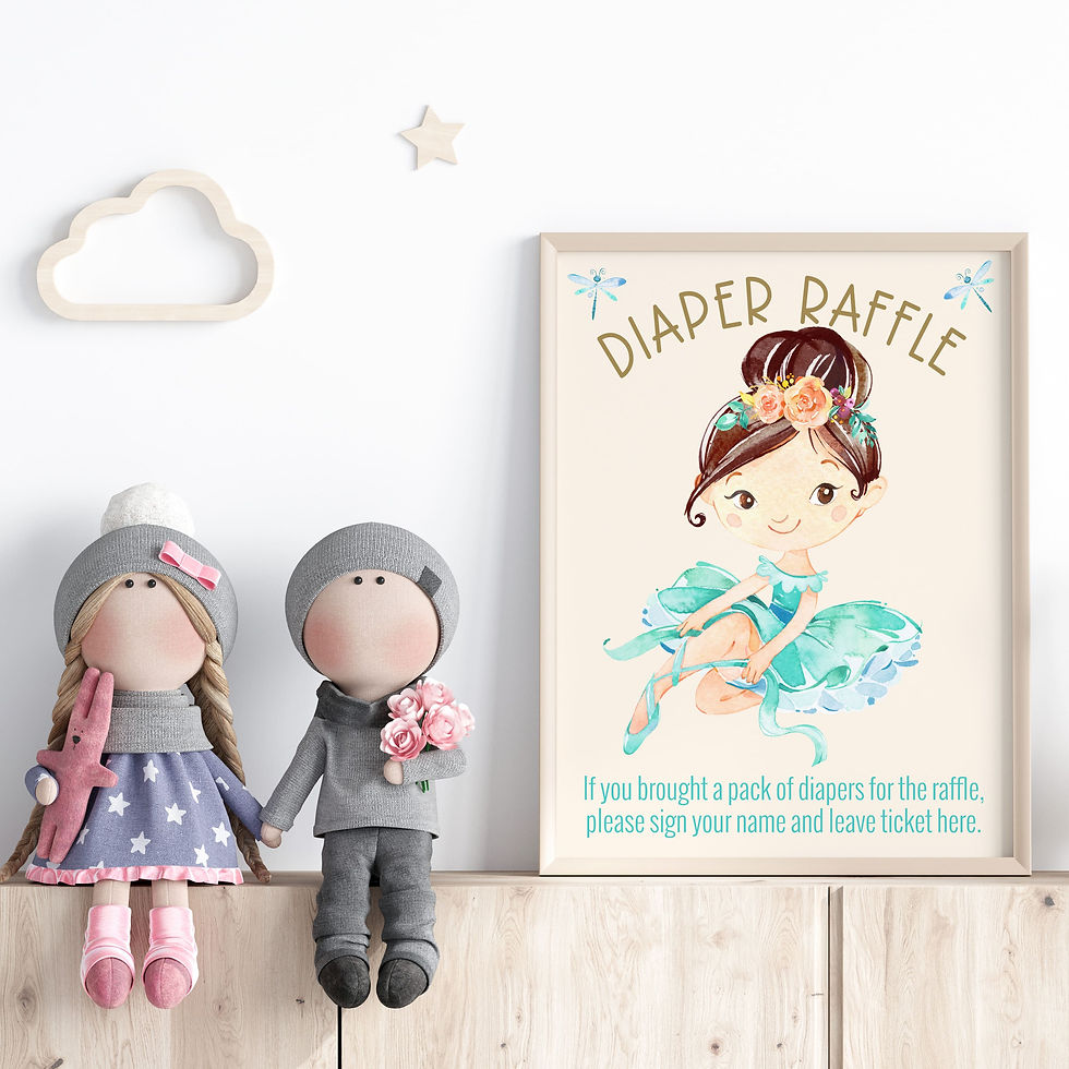 Thumbnail: Editable BALLERINA TUTU excited - Baby Shower - Invitation and Party Decor Set