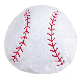 Baseball Pillow Big Baseball Throw Pillow Soft Stuffed Baseball Plush Pillow Round Large Baseball Shaped Pillow Giant Cushion Sports Toy Gift for Kids Boy Girls Children Room Decoration 17 Inches