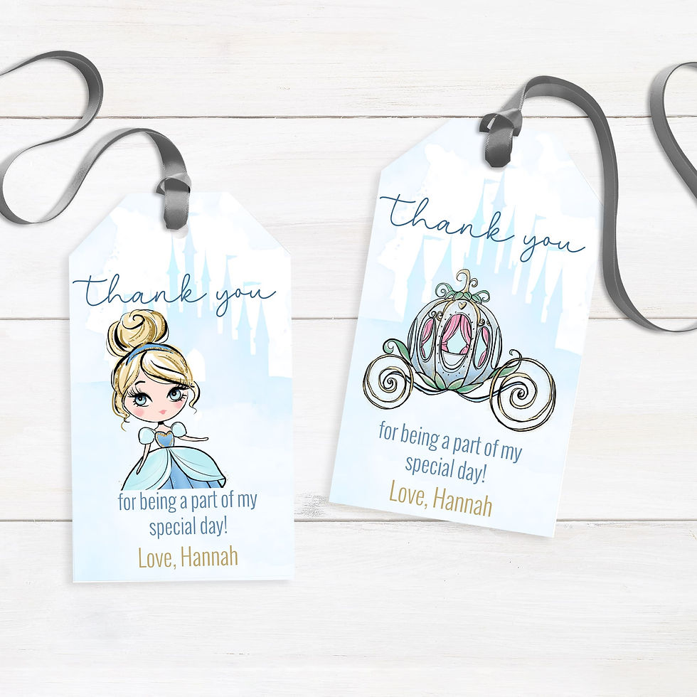 Thumbnail: Editable CINDERELLA inspired - 1st Birthday - Invitation and Party Decor Set - B