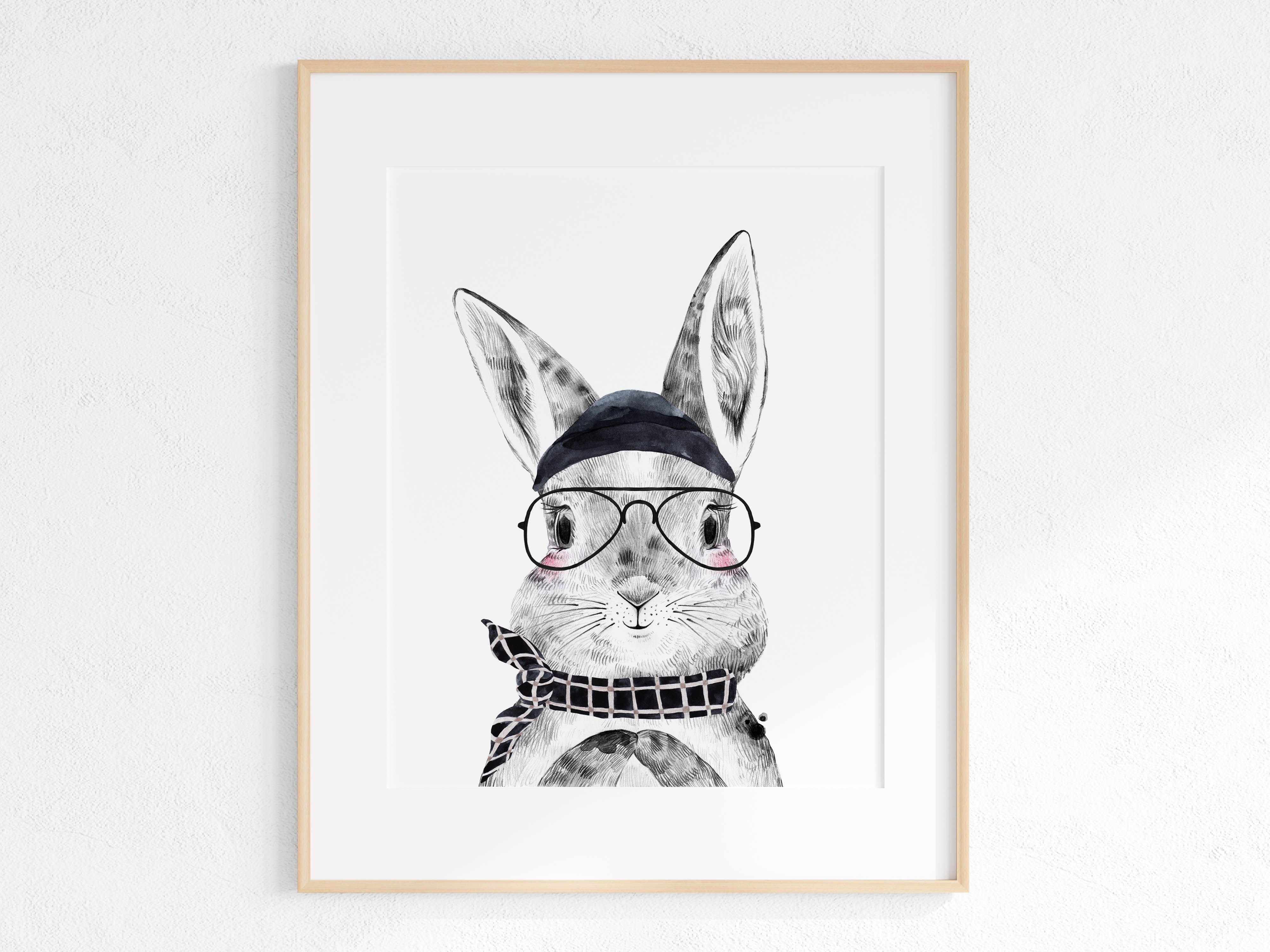 hipster - animal print - bunny