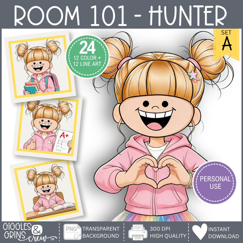 Room 101 – Hunter Clip Art | Personal Use - Giggles and Grins Crew