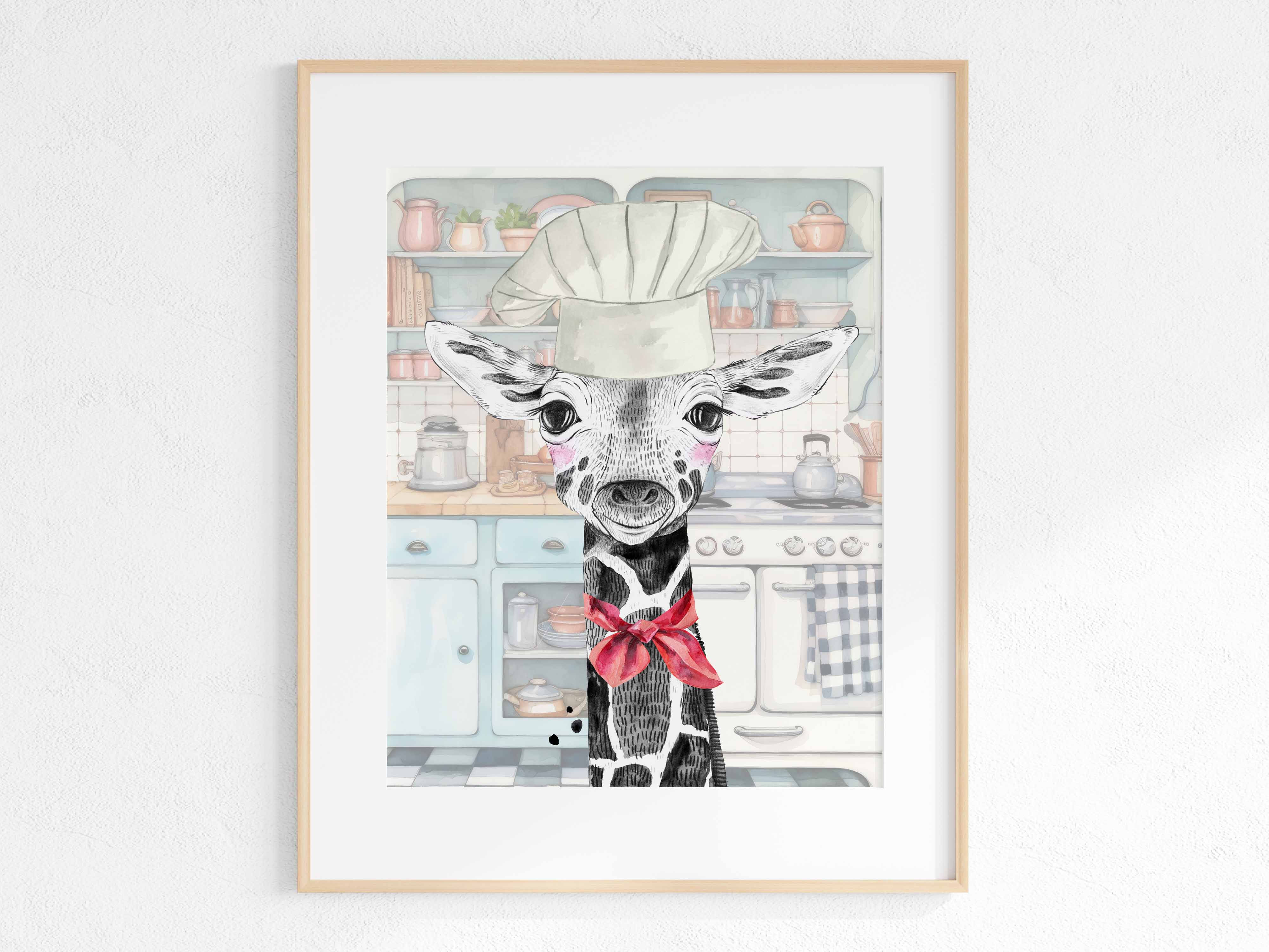 chef - cooking - animal print - giraffe - kitchen