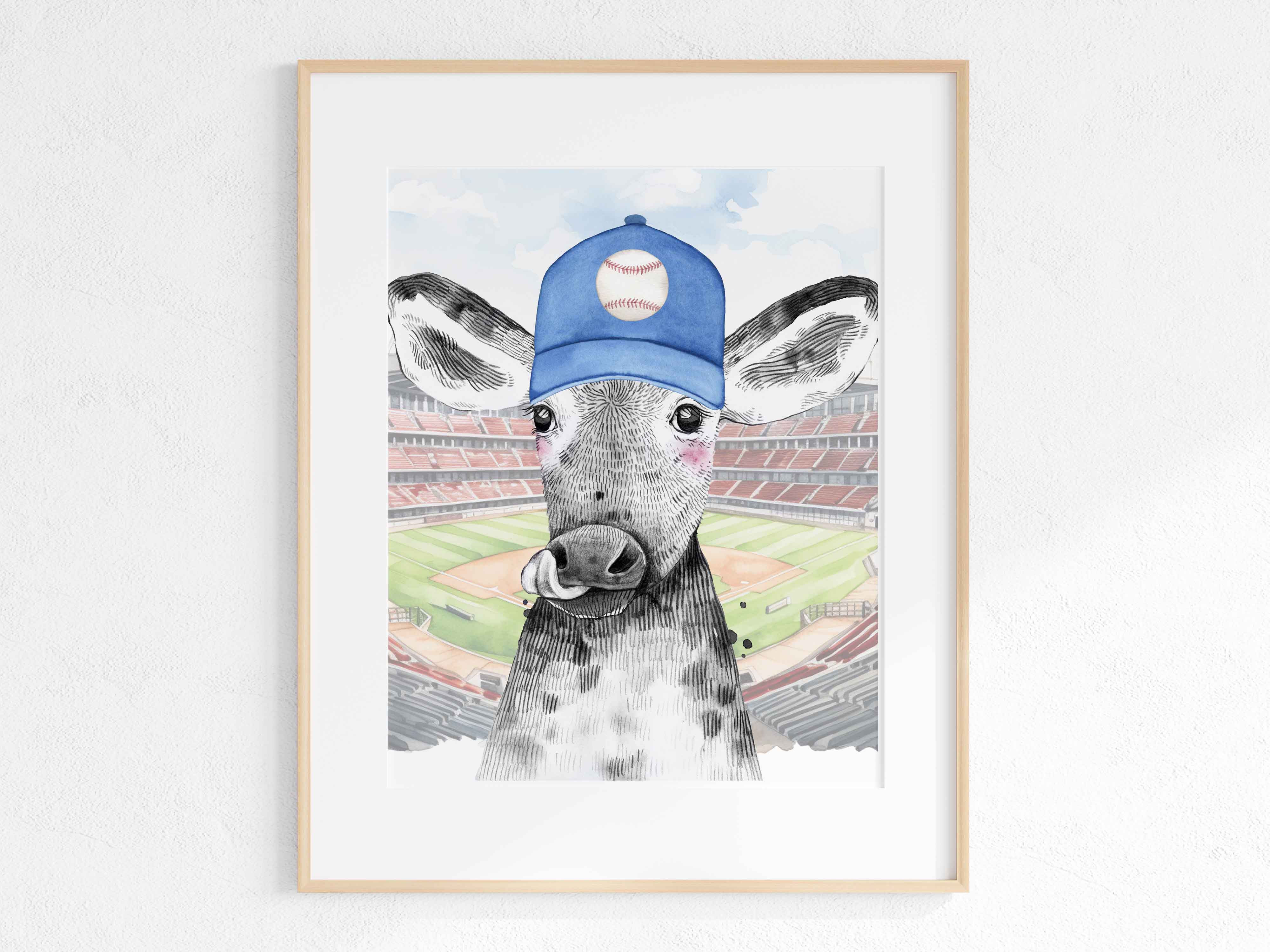 baseball - animal print - calf - baseball field
