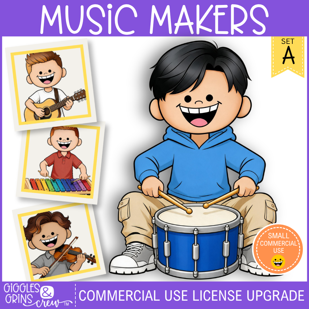 Music Makers – Boys with Instruments | Commercial Use License Upgrade