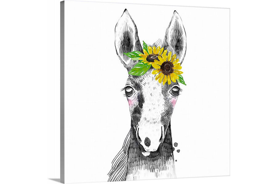 Thumbnail: sunflower farm - animal print - horse