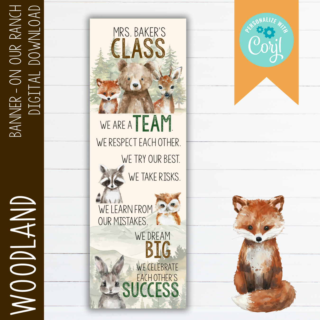 Woodland Classroom Decor | In Our Class - LG Banner | Calm Neutral Forest Theme