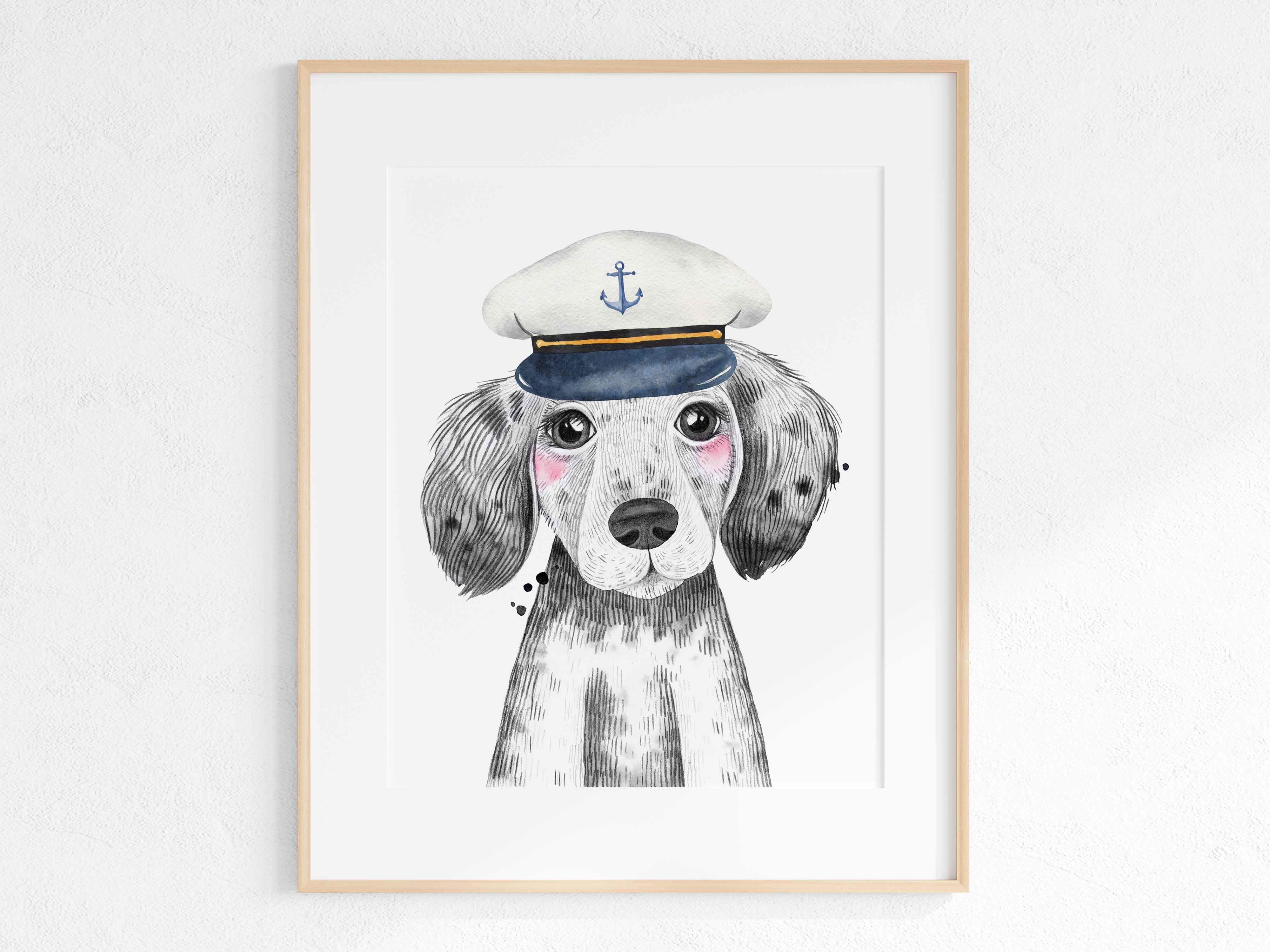 sailor - animal print - puppy - captain