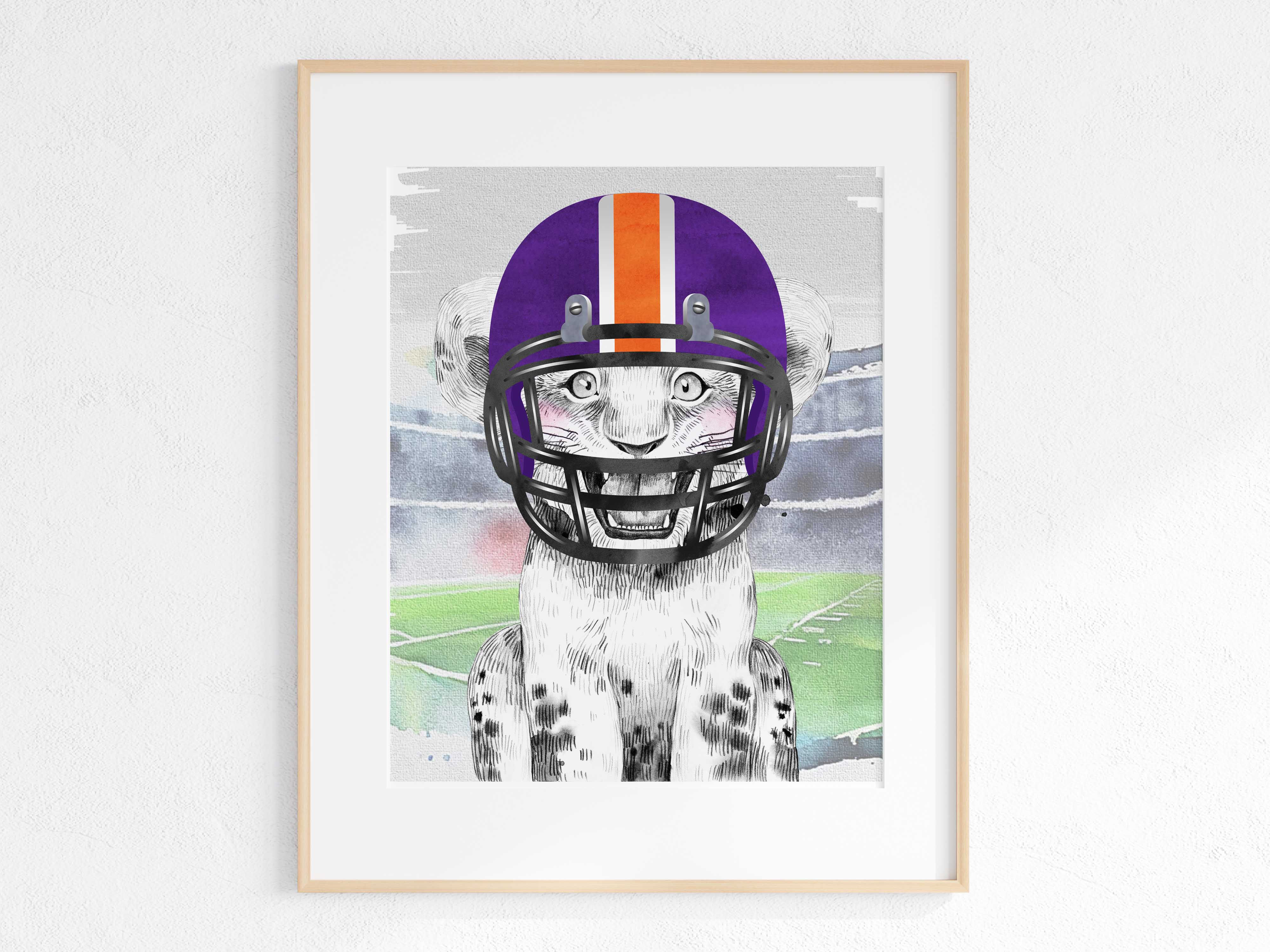Game day in Clemson - animal print - lion - stadium