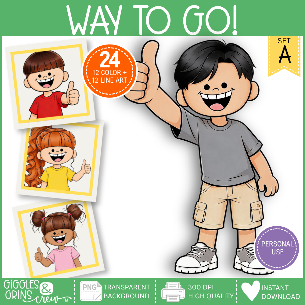 Way to Go Kids – Thumbs Up Clip Art
