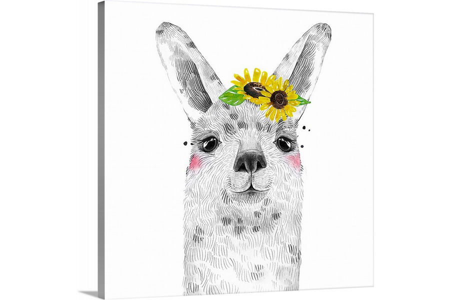 Thumbnail: sunflower farm - animal print - alpaca