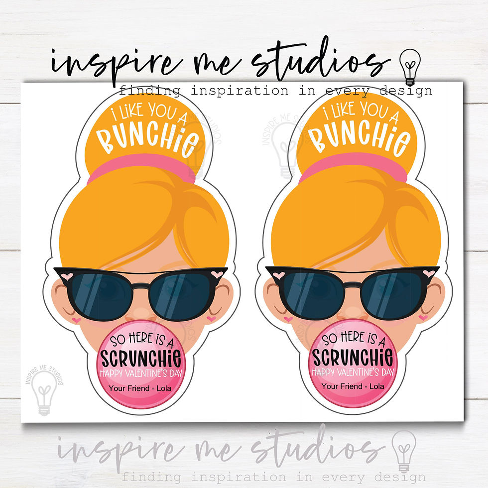 Thumbnail: VALENTINE - HAIR SCRUNCHIE - I Like You A Bunchie So Here Is A Scrunchie