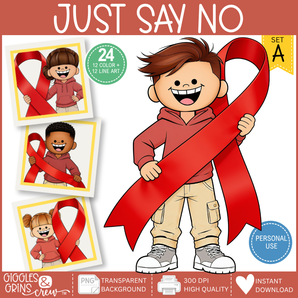 Just Say No – Red Ribbon Week Clip Art