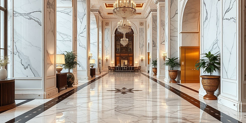 Marble hotel lobby