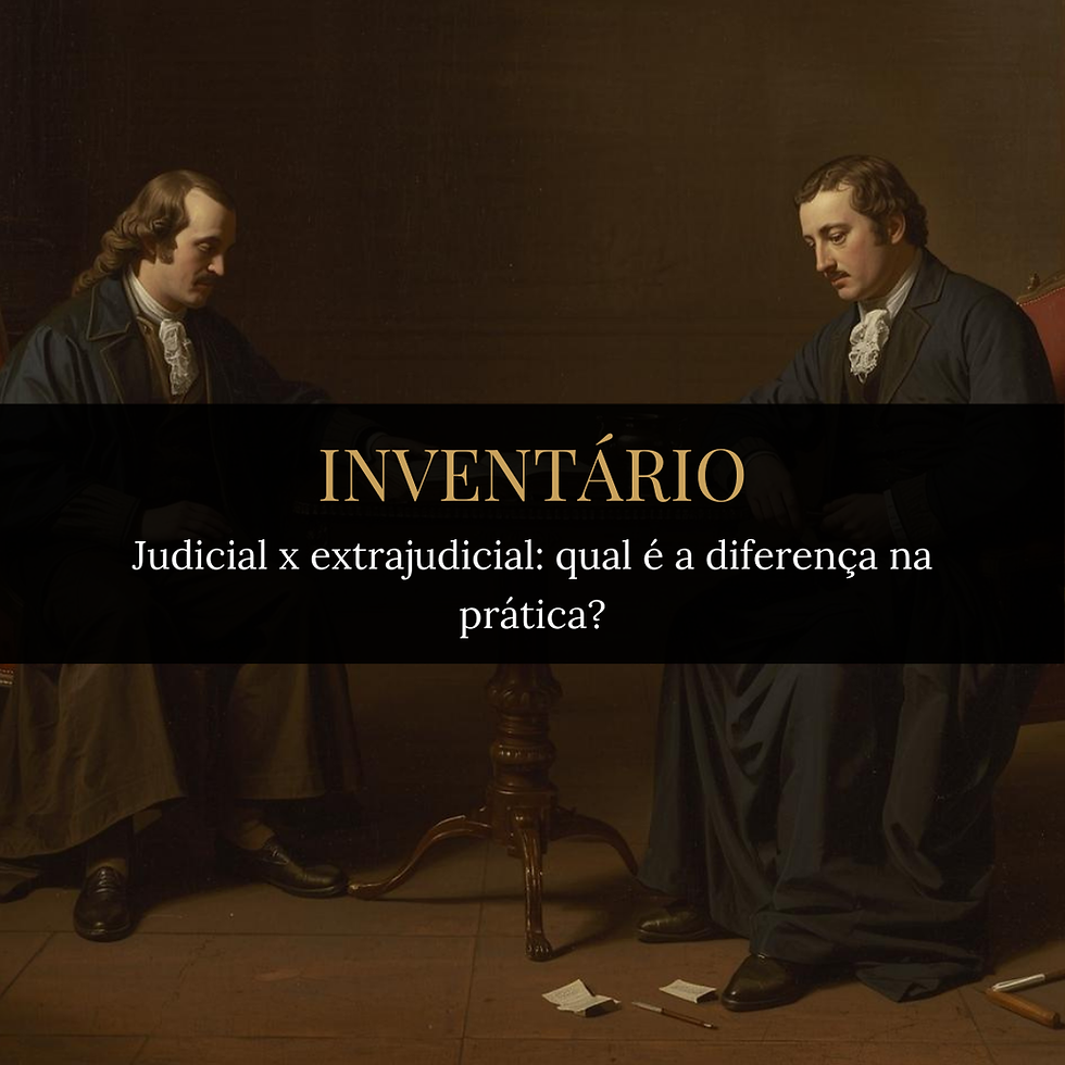 Inventário judicial e extrajudicial: família analisando documentos para decidir a partilha de bens