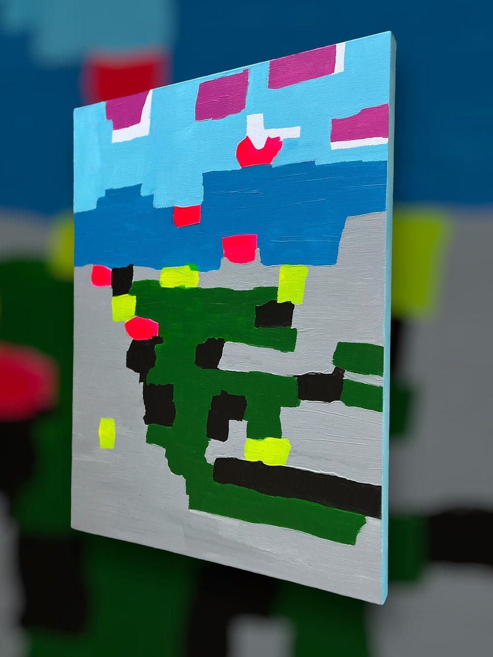 Thumbnail: Lego; Original abstract painting by Rein Tikku