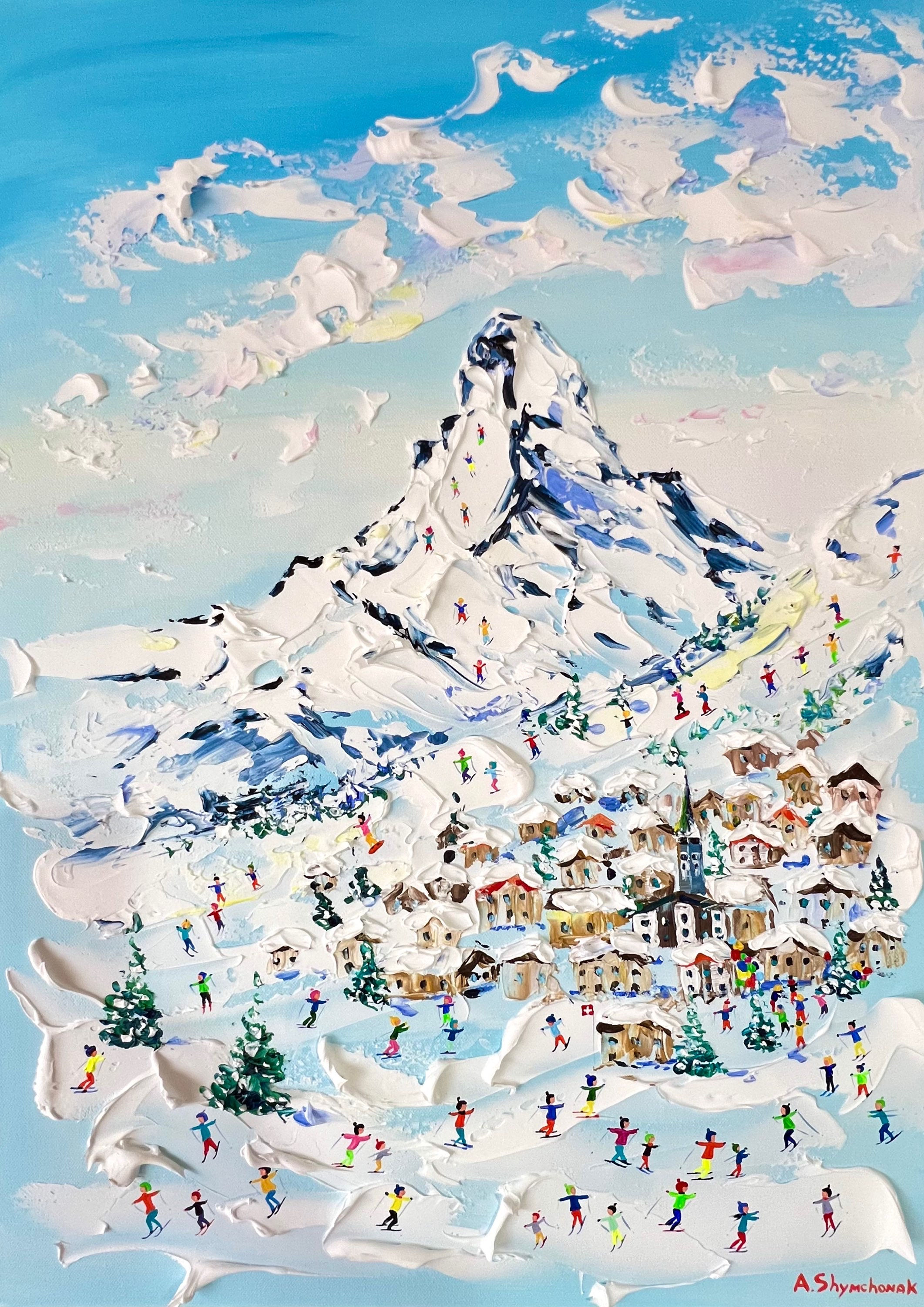 Zermatt, Swiss; Original painting by Alena Shymchonak 