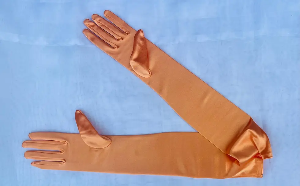 Ladies Evening Opera Gloves Orange Gloves