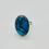 Thumbnail: Over Shape Turquoise Cocktail Silver Ring Size  8