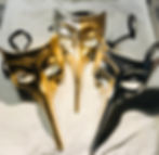 Straight Cut Edges Roman Zanni Silver & Gold Masquerade Mask in Three Designs