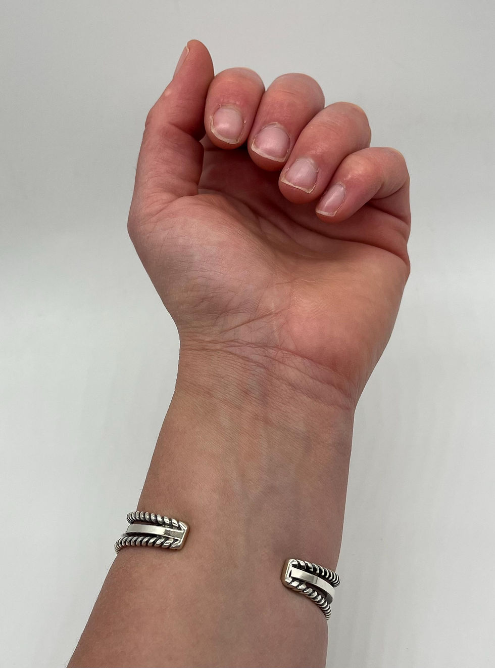 Thumbnail: Vintage VB Sterling Turquoise Gemstone Bangle Bracelet