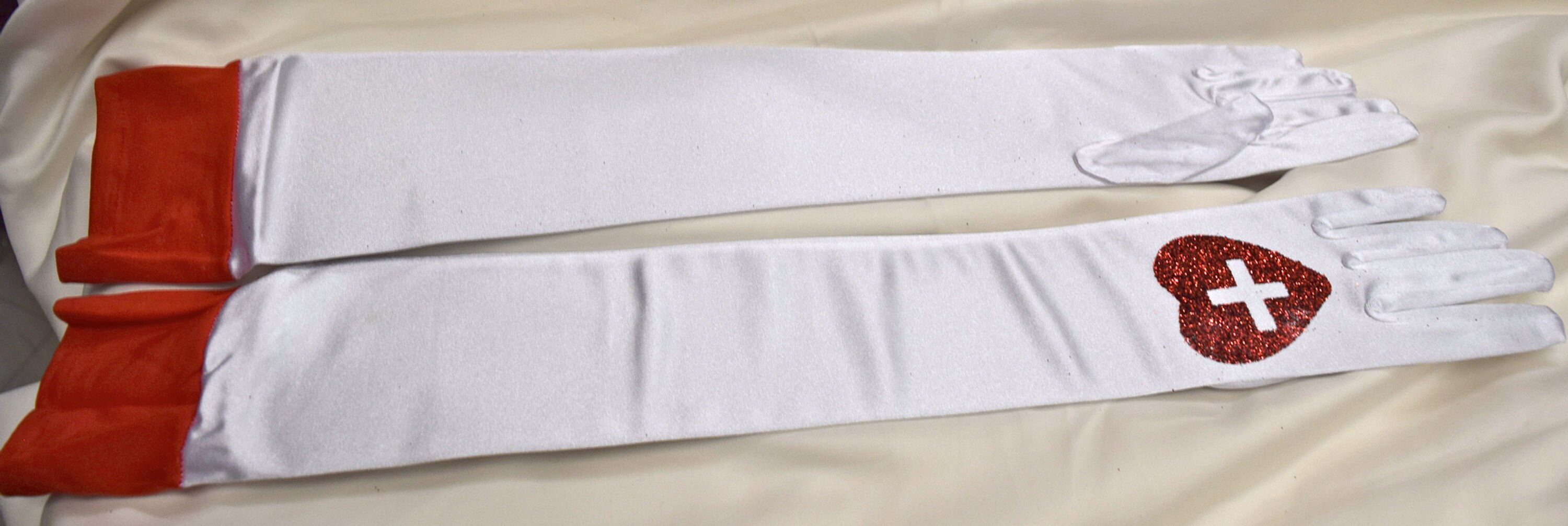 Ladies Nurse Costume Opera Gloves White