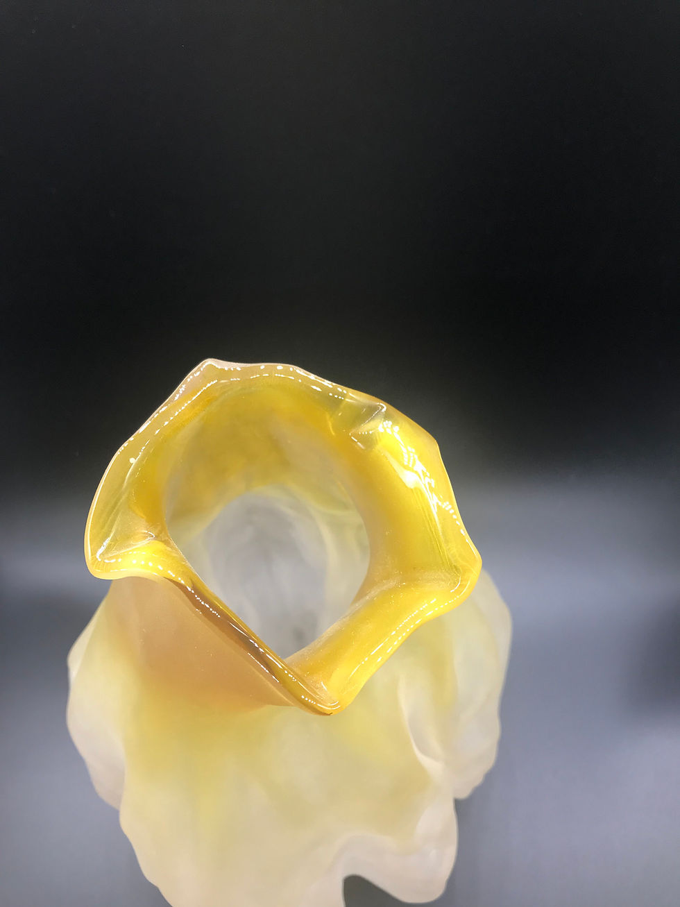 Thumbnail: Signed and Numbered Nikolas Weinstein Art Frosted Glass Yellow