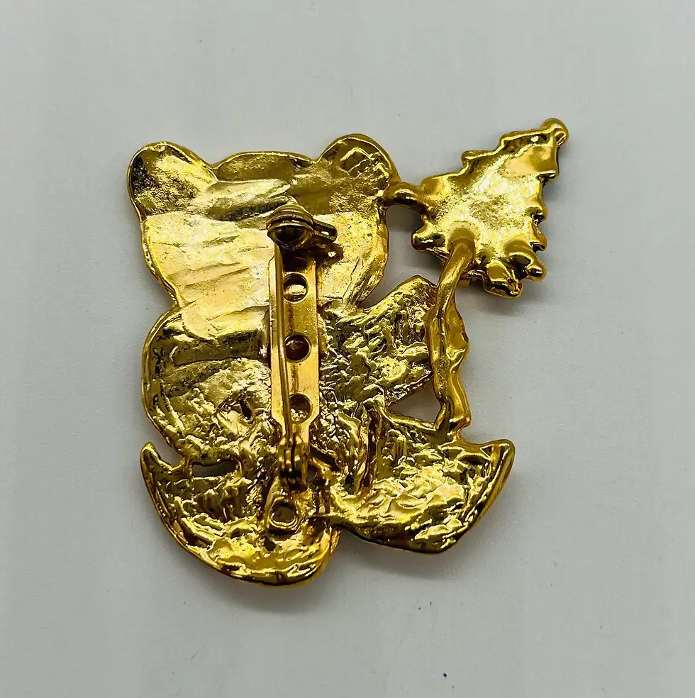 Thumbnail: Vintage Christmas Teddy Bear Brooch Pin, Vintage Jewelry