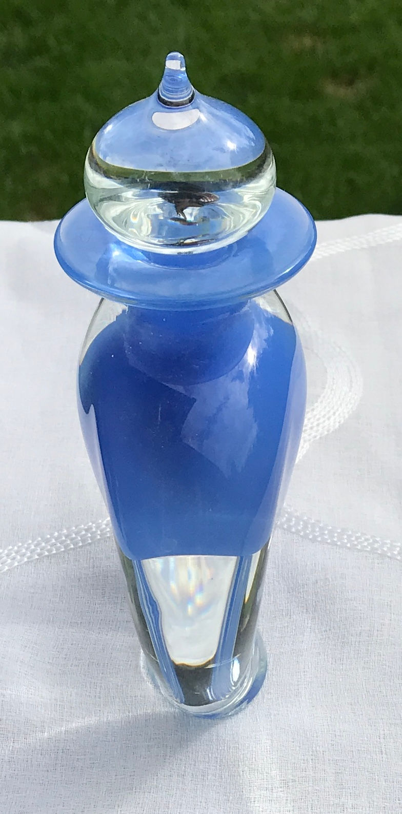 Thumbnail: Handmade Mish Vins Glass Design Blue and Clear Perfume B