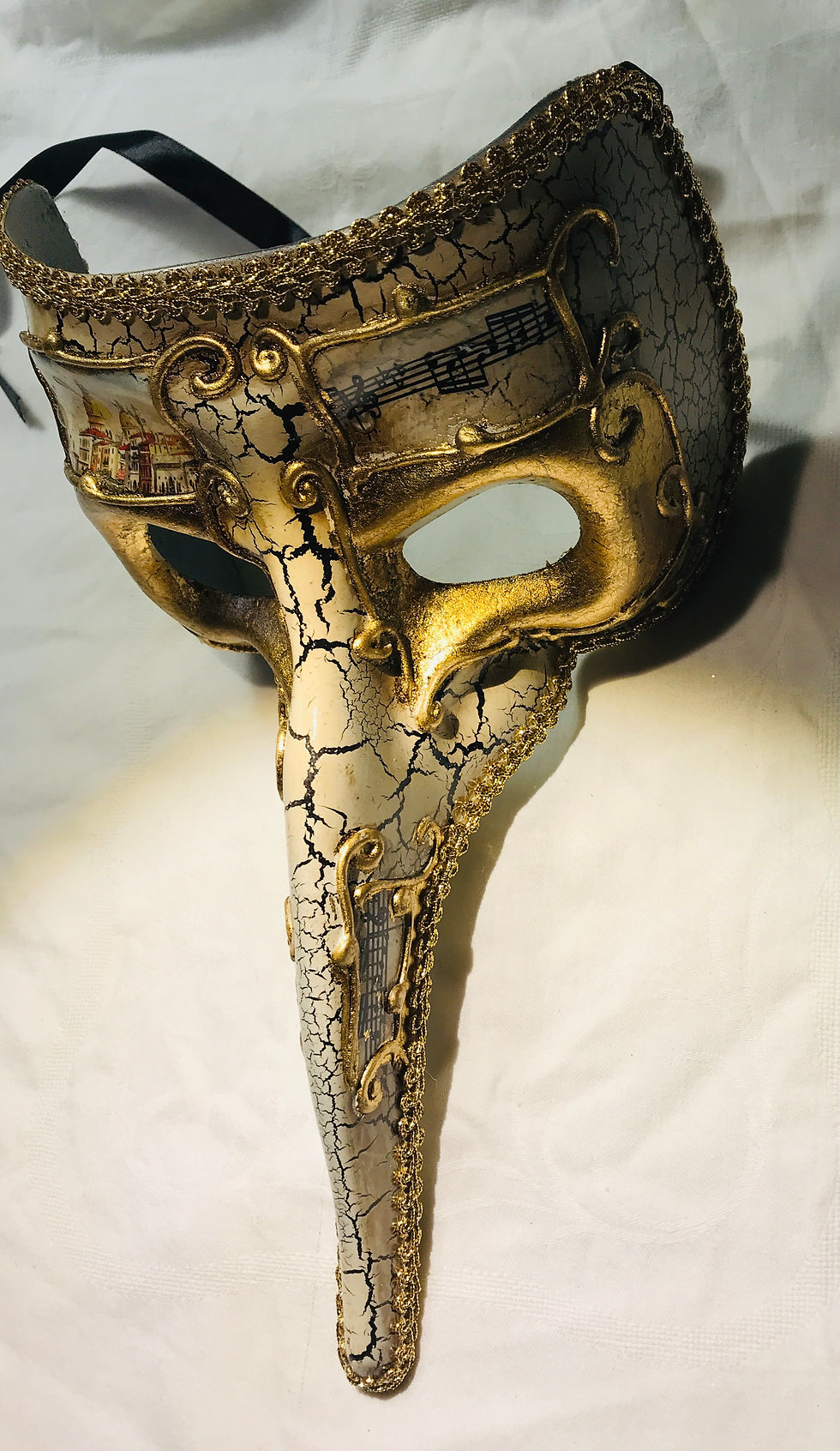 Thumbnail: Venetian Style Roman Zanni Masquerade Mask Straight Cut Edge Variety Colours